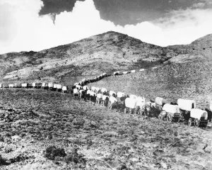 Western Landscape Photography Drucke: Wagon train