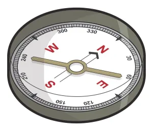 Studio Shot Of A Compass Drucke: Digital illustration of fixed dial compass