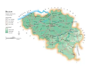 European Country Maps Drucke: Map of Belgium