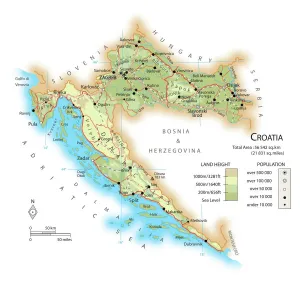 Illustrationen 1 Drucke: Karte Kroatien