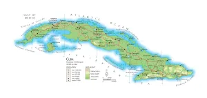 Caribbean Geography Drucke: Map of Cuba