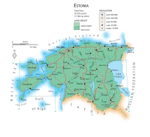European Country Maps Drucke: Map of Estonia