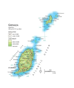 Drucke von Karte von Grenada Karte Drucke: Karte von Grenada