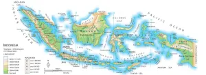Drucke von Karte von Indonesien Karte Drucke: Karte von Indonesien