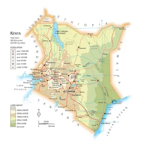 Drucke von Karte von Kenia Karte Drucke: Karte von Kenia