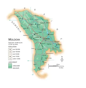 Eastern European Maps Drucke: Map of Moldova