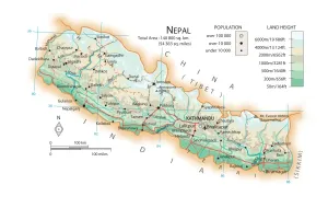 Abbildung Drucke: Karte des Nepal