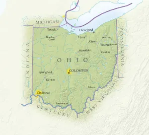 Drucke von Karte von Ohio, Nahansicht Verwandte Bilder Drucke: Karte von Ohio, Näheres