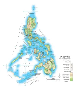 Karte der Philippinen.
