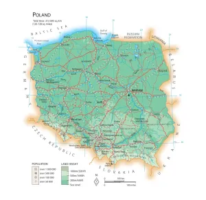 Eastern European Geography Drucke: Map of Poland
