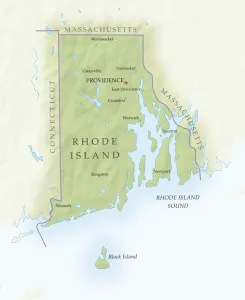 Drucke von Karte von Rhode Island, Näherung Rhode Island Drucke: Karte von Rhode Island, Näherung