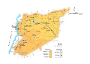 Middle East Geography Drucke: Map of Syria