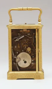 Studio Shot Of A Clock Drucke: Rear view of clock, back open