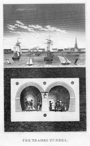 Isambard Kingdom Brunel Engineer Drucke: Cross- section showing arched masonry tunnel