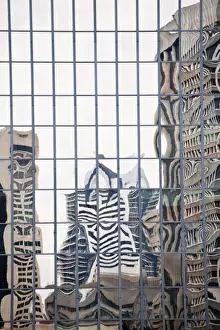 City Reflection Photography Drucke: Buildings reflected in mirrored windows of office building, Brisbane, Australia
