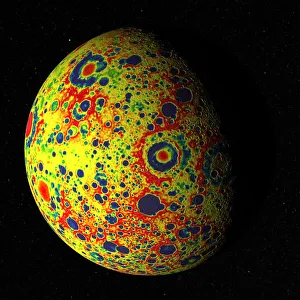 Freie-Luft-Gravitationskarte der Mond