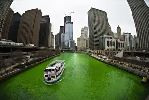 Chicago Architecture Photos Drucke: The Greening of the Chicago River