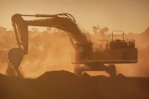 Beleuchteter Grabenmaschine