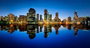 City Reflection Photography Drucke: Panonama shot of Brisbane and its reflection
