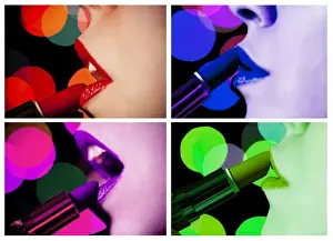 Woman Applying Makeup Drucke: PopArt
