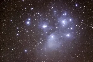 Gerahmter Druck : Pleides. Plejaden, auch bekannt als Messier 45 Gerahmter Druck : Pleides. Plejaden, auch bekannt als Messier 45