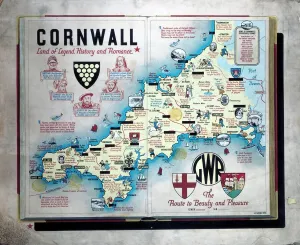 Cornwall Drucke: Kornwalle - Land der Legende, Geschichte und Romantik, GWR-Plakat aus dem Jahr 1933