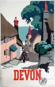 Cornwall Drucke: DevoN, GWR-Plakát, 1939