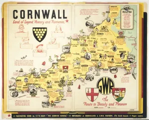 Cornwall Drucke: Ein Dampfzug der Great Western Railway in Cornwall.