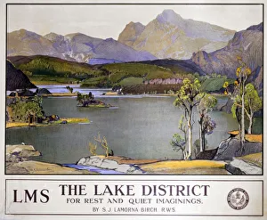 Der Lake District - für Ruhe und stille Phantasien. LMS-Plakat, 1923-1947