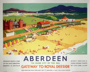 Aberdeen ist der Eingang zum königlichen Deeside. Poster des LNER/LMS von 1923 bis 1947.