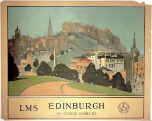 Edinburgh Drucke: Edinburgh ist ein Poster der London Midland and Scottish Railway aus dem Jahr 1924