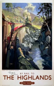 Mit dem Zug in die Hochlands, Poster der BR (ScR), um 1950er Jahre