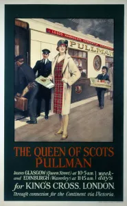 Vintage Train Advertising Art Drucke: The Queen of Scots Pullman, Pullman Compa