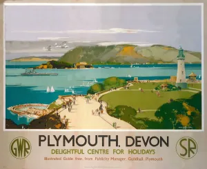 Plymouth, Devon, GWR/SR-Plakate 1938