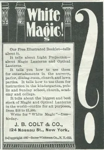 Black And White Images Drucke: Ad For Magic Lanterns