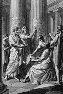 Drucke von Die alten Griechen teilen ihre Gesetze mit den Römern um etwa 100 v. Chr. (Fotografie von Archive Photos/ Getty Images) Bilder Datiert 2007 Mai: Ancient Law