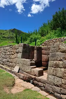 Peru Landscape Photography Drucke: Part of ancient wall in Peru