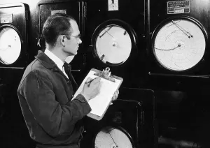 Industrial Workplace Photography Drucke: Checking The Dials