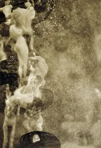 Drucke von ÖSTERREICH - CIRCA 1900: Gustav Klimt. Die Philosophie. Das Fakultätsbild wurde erstmals 1900 vorgestellt, aber die letzte Version war erst 1907 abgeschlossen Gustav Klimt Drucke: Gustav Klimt. Die Philosophie. Das Fakultätsbild wurde erstmals 1900 präsentiert