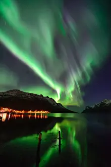 Arctic Landscape Photo Drucke: Aurora night