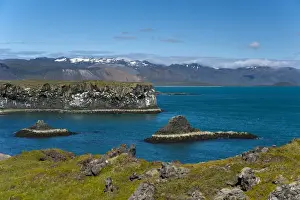 Volcanic Rock Formations Iceland Drucke: Basalt columns, cliffs on the coast near Arnarstapi