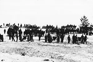 Black And White Historic Image Drucke: Battery At Drill