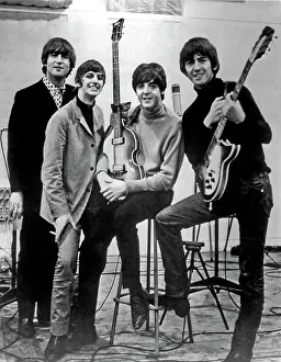 Classic Rock And Roll Bands Drucke: Beatles Portrait In The Studio