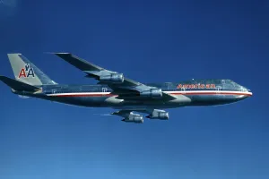 Boeing 747 Drucke: amerikanische Fluglinien Boeing 747 fliegt