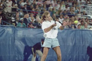 Andre Agassi Tennis Drucke: Andre Agassi Hitting Forehand