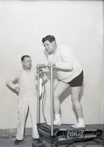 Babe Ruth auf dem Laufmaschine