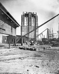 Civil Engineering History Drucke: Brooklyn Bridge Under Construction