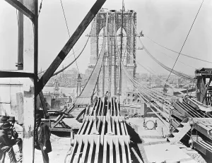 Civil Engineering History Drucke: Brooklyn Bridge Under Construction