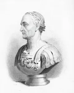 Julius Caesar Engraving Drucke: Bust of Julius Caesar