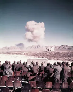 Military Training Exercise Drucke: Crowd Observing Explosion